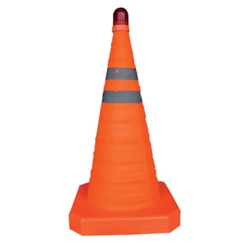 Waterproof Oxford Cloth H55 55cm Collapsible Traffic Cone with ABS Base