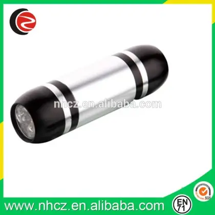 white and black 9 LED flashlight