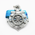 Medalha de âncora 3D de metal prateado personalizado