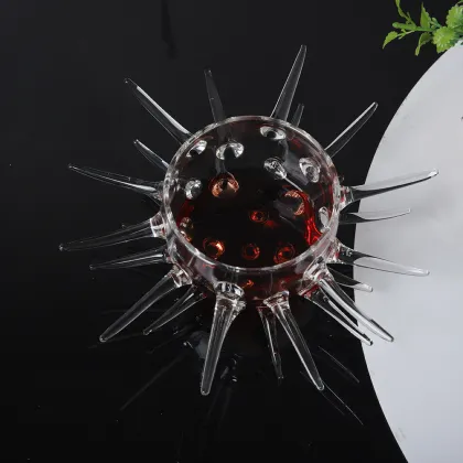 2022 Custom Irregular Geometric Terrarium 200ml Sea Urchin Bowl Stemless Margarita Wine Cocktail Glass for Bar
