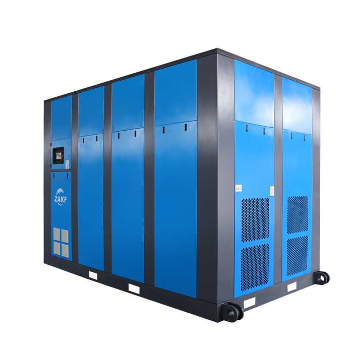 Высокаэфектыўны і энергазберагальны двухступеністы шрубавы паветраны кампрэсар магутнасцю 420 л.з