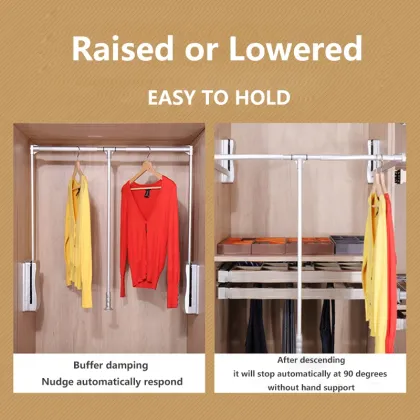 One-Stop Aluminum Wardrobe Lift Down Hanging Clothes Rack