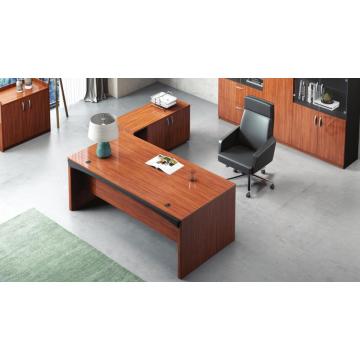 Solid Wood Office Manager Desk With Side Table