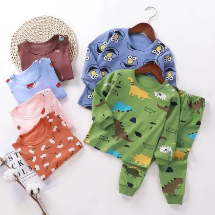 Children's Cotton Long Johns Suit for Boys and Girls - Cartoon Baby Underwear Pajamas