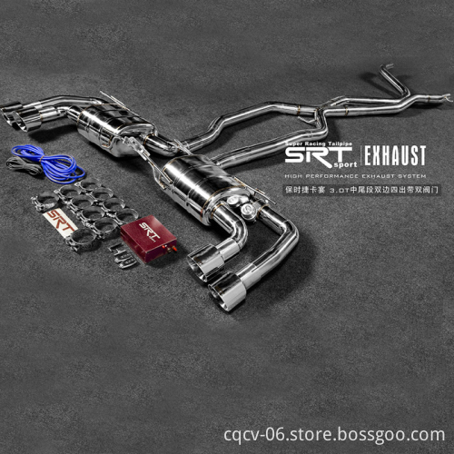 Stainless Steel Cat Back Muffler with Valve Control for Porsche Cayenne