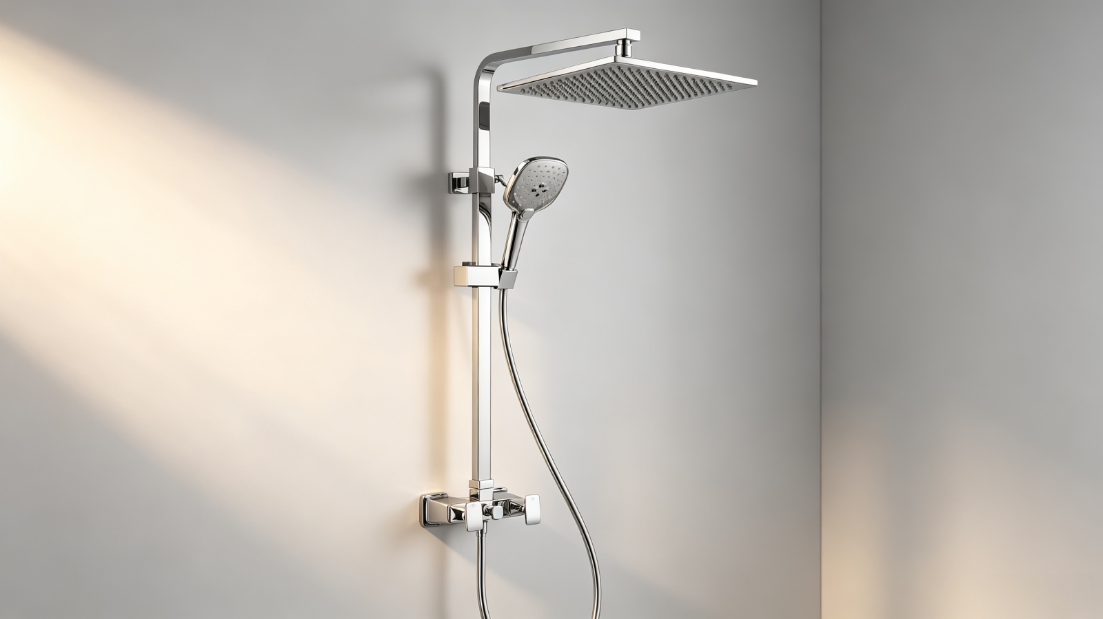 brushed brass exposed shower system