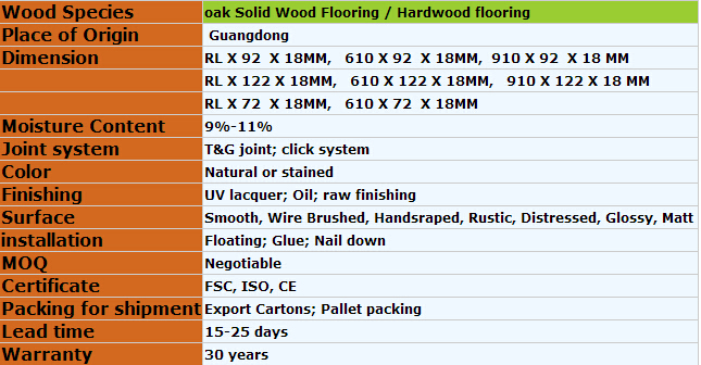 Fashion Style Oak Wooden Flooring