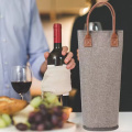 Custom Single Bottle Wine Carrier Polyester Tote Bag