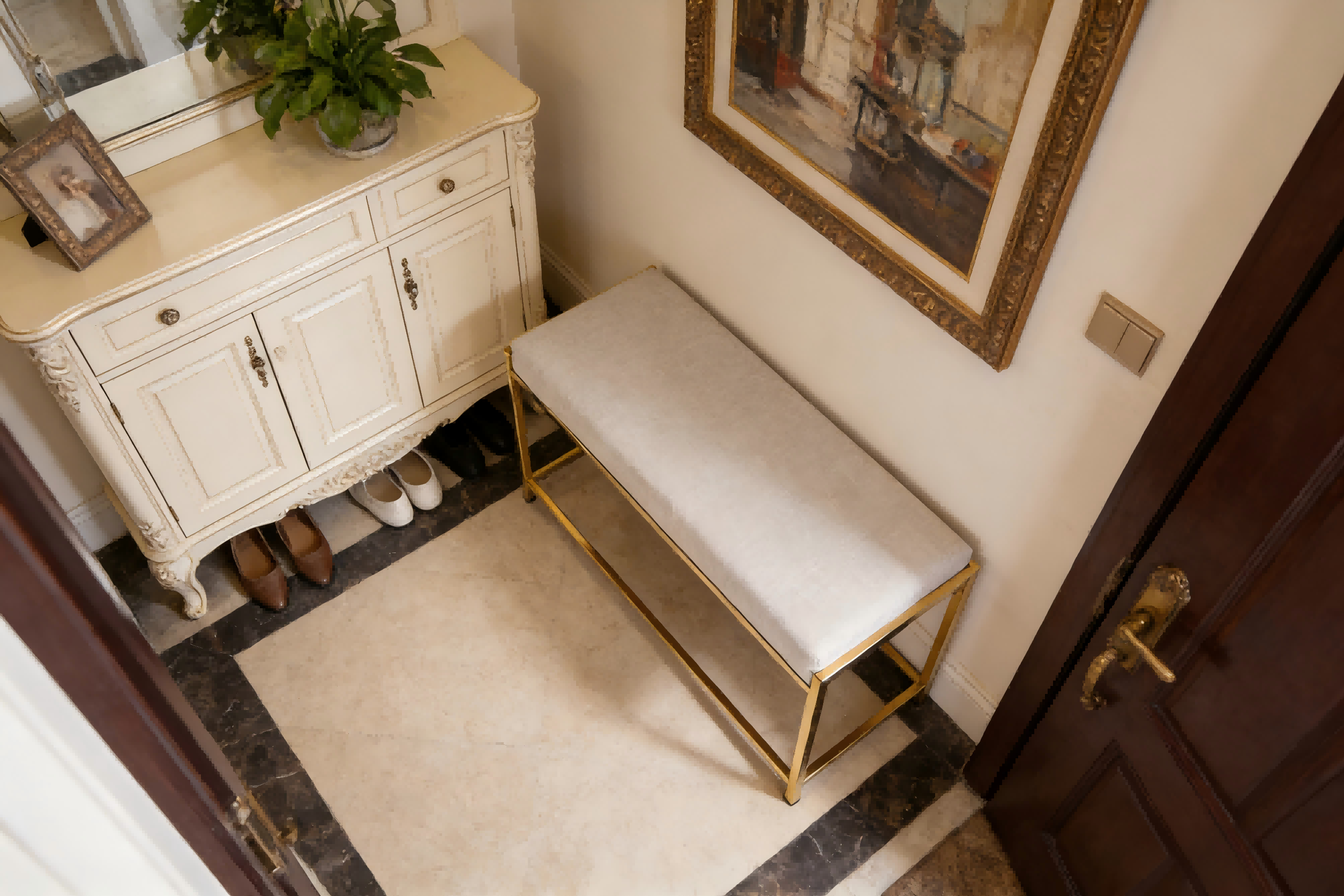 TL-AB04G Fabric Upholstered Bench 1
