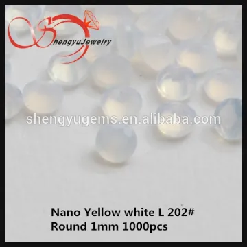 High quality round cut synthetic nano white marble stone spinel stone