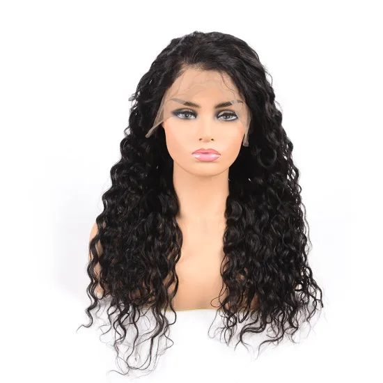 100%Cuticle Aligned Indian Hair Water Wave Human Hair Wig, 13*4 Lace Front Wig With Baby Hair For Black Woman