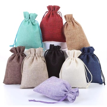 Beg Drawstring Perhiasan Linen yang disesuaikan