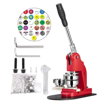 58mm Button Maker: Pin Badge Machine with 100 Blank Badges & Circle Cutter
