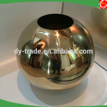 350mm mirror finished gold-plated stainless steel hollow ball