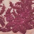 Rope embroidery sequin lace net cord lace fabric