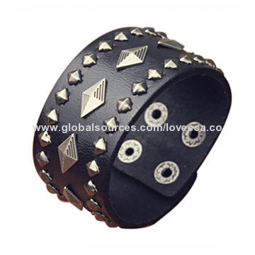 Fashionable handmade genuine leather bracelet