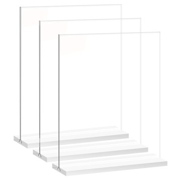 Supports de panneaux acryliques en forme de T double face pour A3, A4, A5, A6 - Affichages de tente à table claire