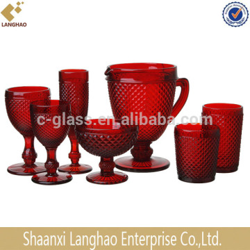 beautiful hand pressed drinking glass set