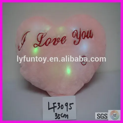 cute heart plush toys wiht light for kids