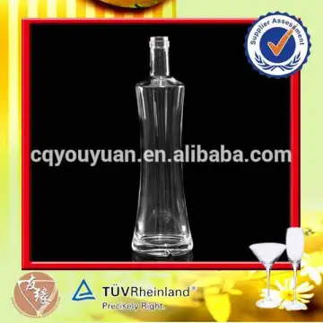 tall round bottom 750ml clear flint glass material screw cap empty bottle gin