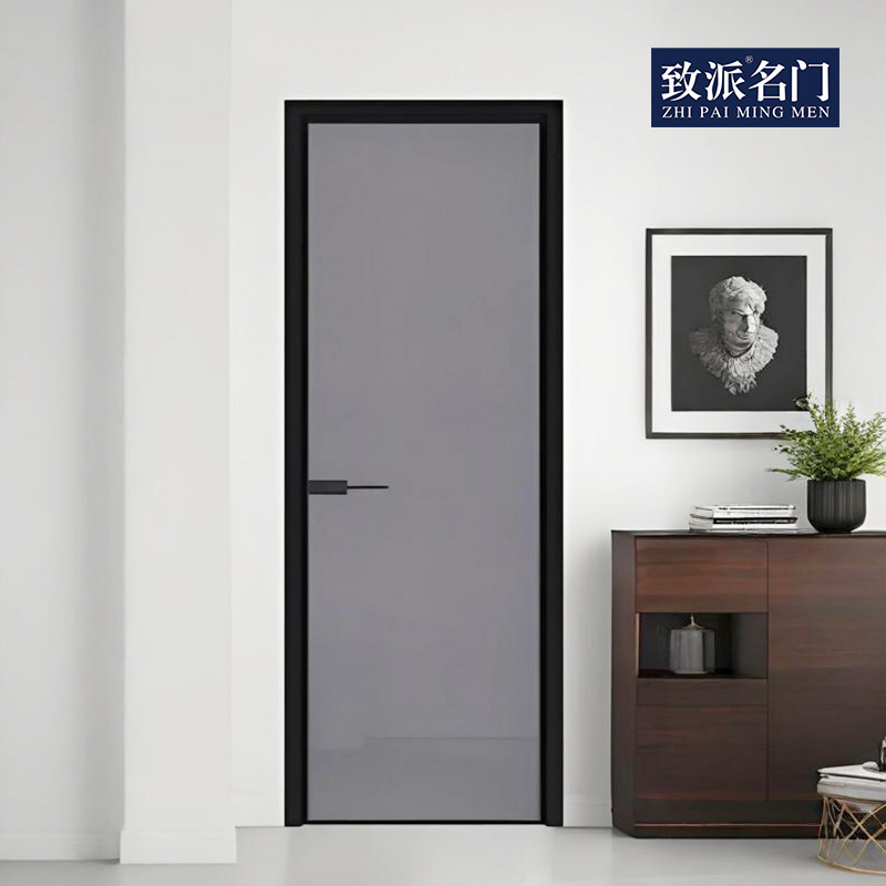Simple bathroom door with side-hung opening