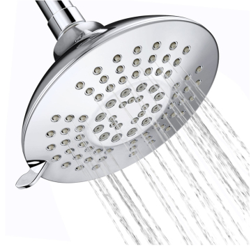 6 Function Spray Powerful Rainfall Shower Head - Chrome Bathroom Shower Fixture