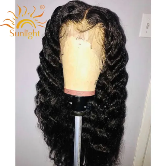 Sunlight Deep Wave Wigs Brazilian Human Hair Lace Front Wig With Baby Hair For Black Women loose Deep Wave Lace Frontal Wig
