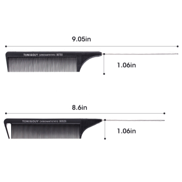 AliLeader Barber Pin Tail Black Rat Tail Comb Carbon Fiber Extra Long Tail Antistatic Hairstyling Comb For Salon Hairdressing