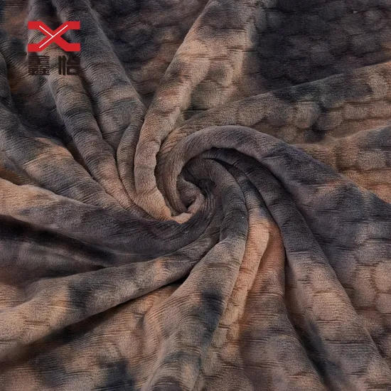 Soft Velboa Tie Dye and Embossing Toy Fabric