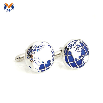 Metal plain tellurion cufflink for man blue