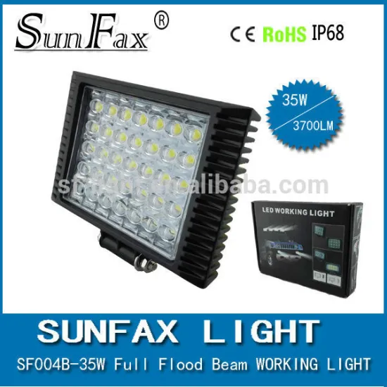 Super bright 7" 35W led work flood lights, led driving light for trucks, offroad, tractor