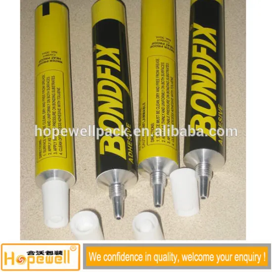 Industry usaging aluminum tubes for adhesive glue with short nozzle