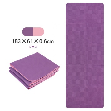 2022 Premium Eco-Friendly Double Layer Foldable Travel Yoga Mat with Custom Logo and Non-Slip Surface