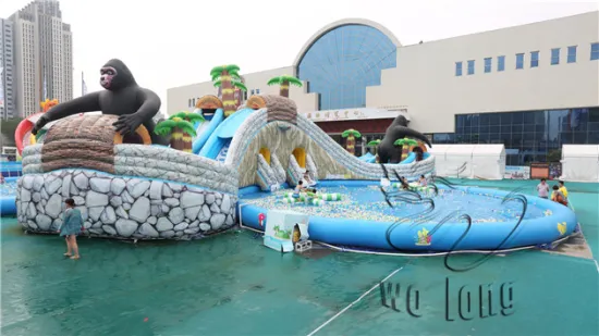 Giant used inflatable water park and bouncy castle with slides for sale