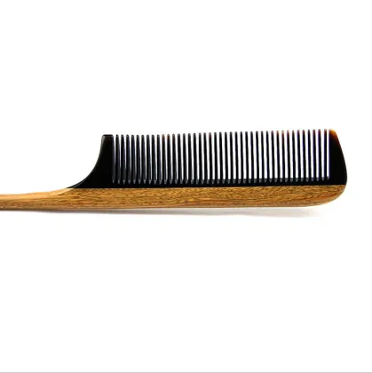 Long handle Pointed tail comb sandalwood horn comb