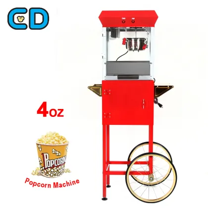 Nostalgia Electrics Vintage Circus Cart Popcorn Popper, 4 oz, Small Business Popcorn Machine with Warmer