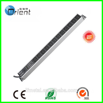 12 ways C19 PDU with surge protection and overload protection
