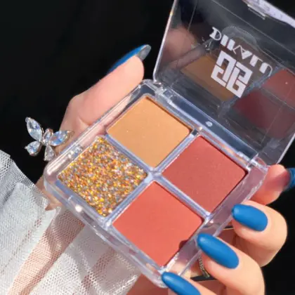 New 4 Color Eye Shadow Palette Glitter Pearlescent Eye Shadow Waterproof Big Sequin Eye Shadow Eye Makeup Products TSLM1