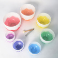 Q're ensemble de 7 bols de chant en cristal coloré de paix