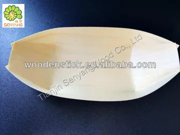 disposable decoration pine wooden food craft boat