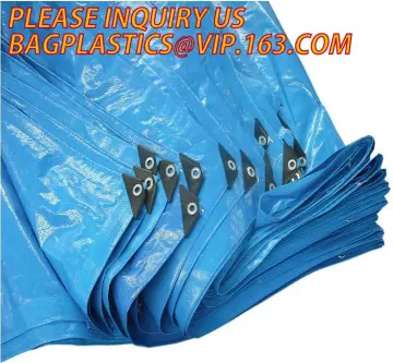 3m x 4m blue durable protable PE tarpaulin, 5 mx6m Blue Reinforced Waterproof PE Tarpaulin For Truck, Blue silver plastic waterp