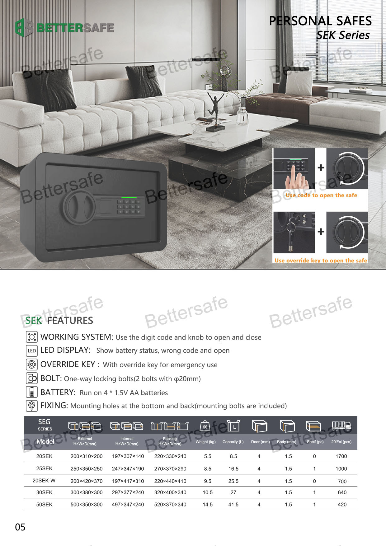 Security home safe, digital keypad lock box s
