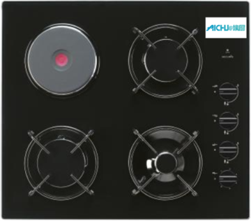 Black Electric Ceramic Hobs 4 Burner