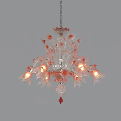 Designer Chandelier for Dining Room: Glass LED Pendant Lamp Light