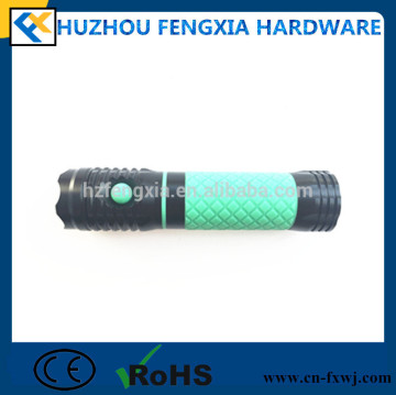 Zoomable 3W COB 3W LED Aluminium Torch With rubber coating