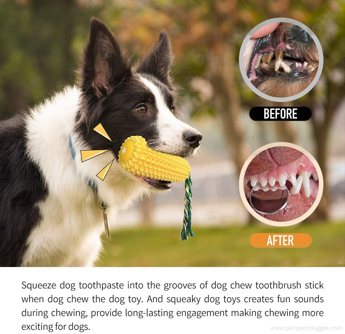 Corn Shape Design Dog Teeth Cleaning Squeaky Toys