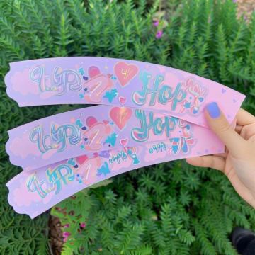 Custom PVC Transparent Plastic Cup Sleeves with Heat Insulation for 9oz/10oz K-Pop Cups (QT1561)