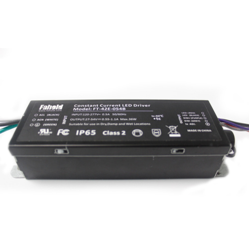 금속 케이스 277Vac 42W Dimmable LED 드라이버