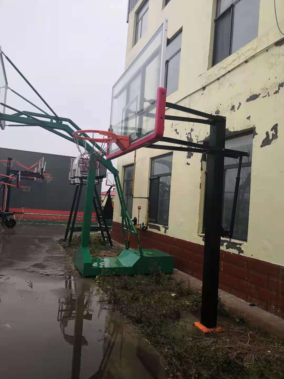 fixed height adjustable basketball hoop