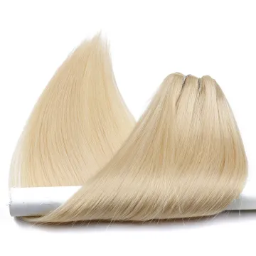 Remy Russian Blonde Color Straight Double Drawn Weft Human Hair Extensions
